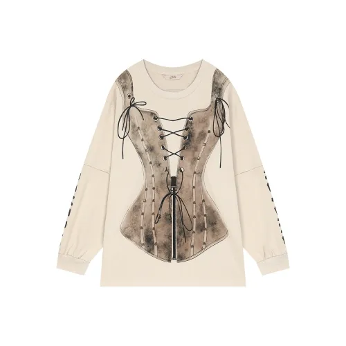 ELF SACK American Letter rmer Crew Marant Sweatshirt With A Design Touch Women's