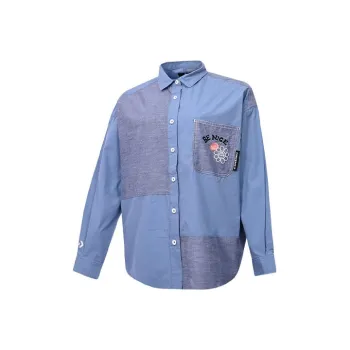 Converse COLORBLOCKED BUTTON Shirts Women's Blue