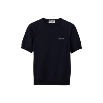 MIU MIU Logo intarsia T shirt