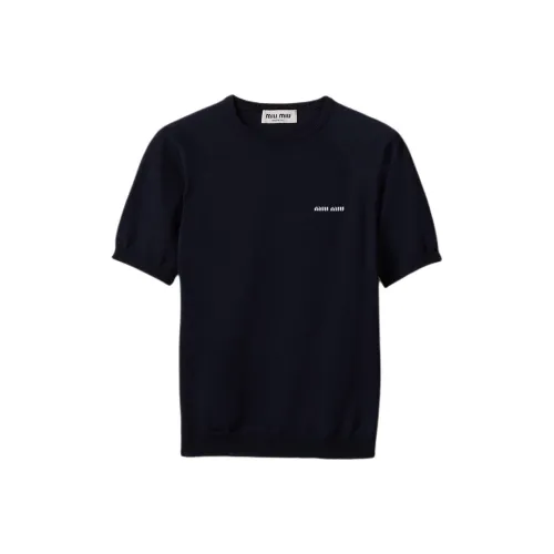 MIU MIU Wool Crewneck Sweater Bleu