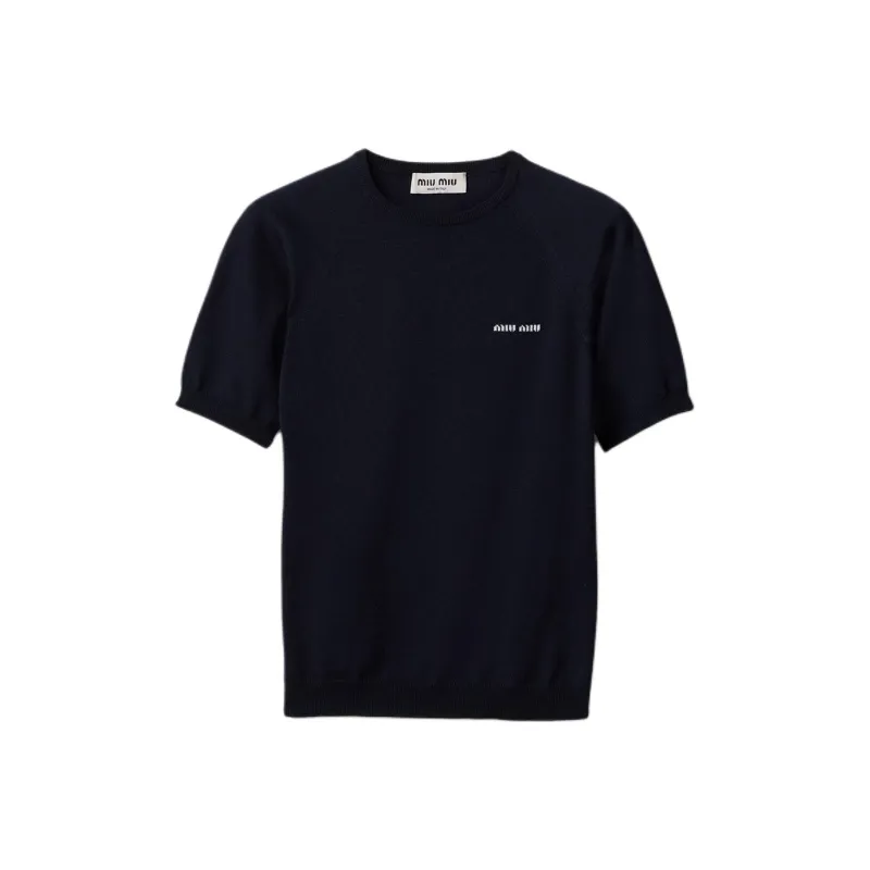 MIU MIU Wool Crewneck Sweater Bleu-0