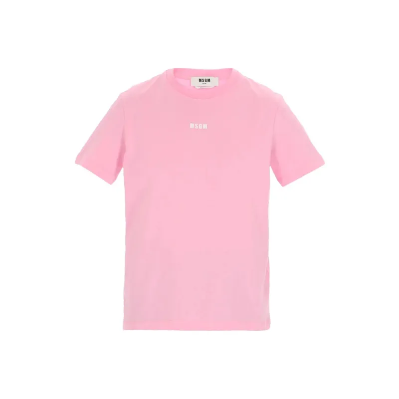 MSGM Logo Printed Crewneck T Shirt-0
