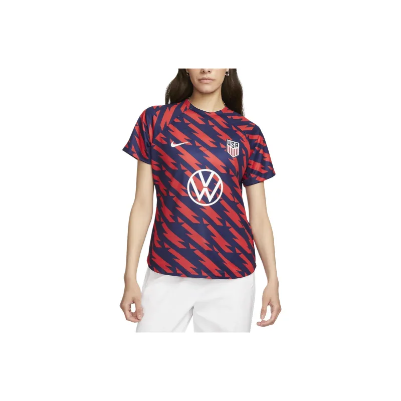 Nike USA Soccer Team Olympic Series Raglan Sleeve T-Shirt Women's Red Blue-0