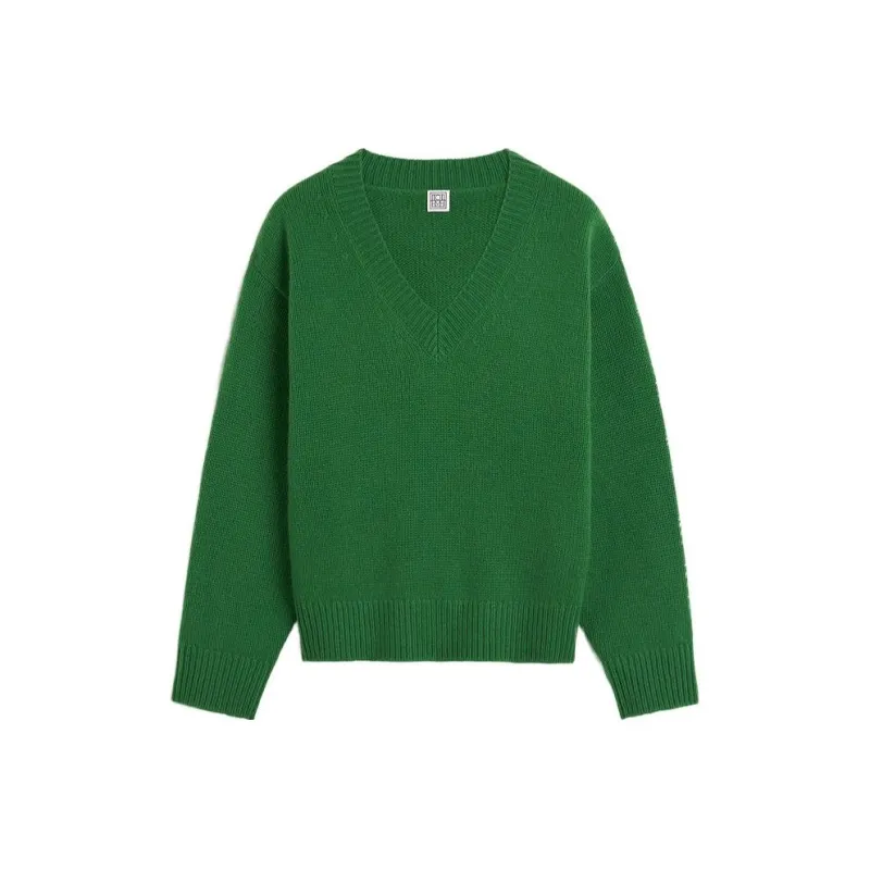 TOTEME V Neck Wool cashmere Jumper-0