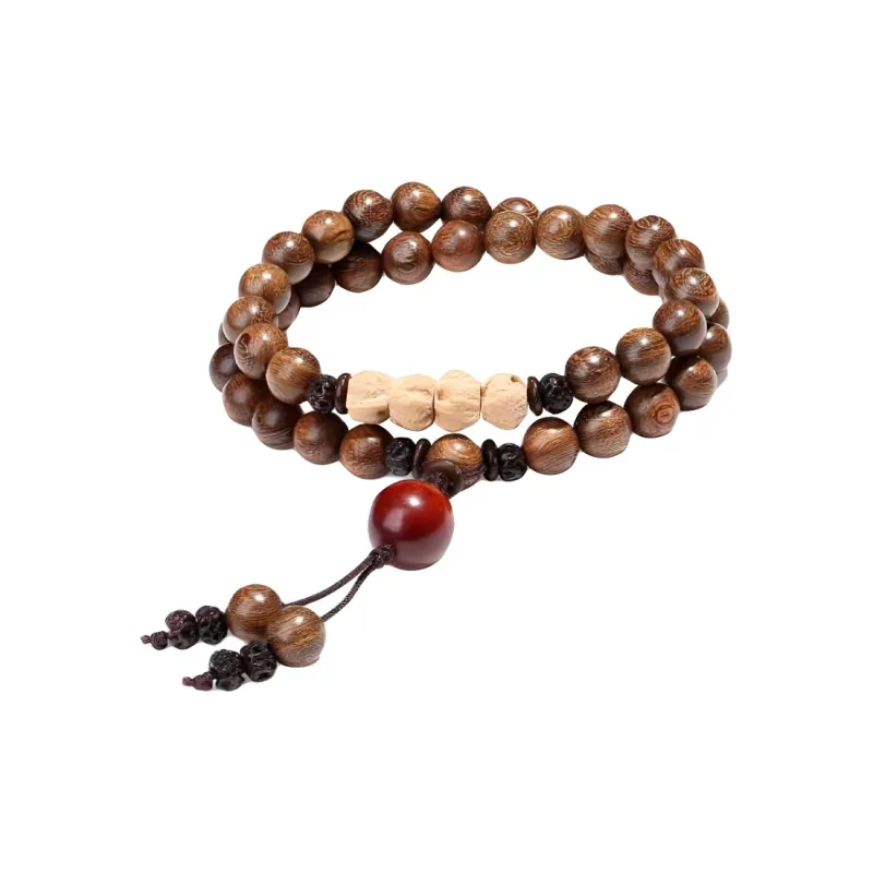 GUMUJIANG Green Sandalwood Multi Wrap Beaded Bracelet Unisex-12