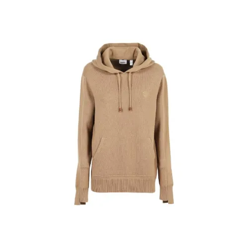 Burberry Logo Embroidered Drawstring Knit Hoodie