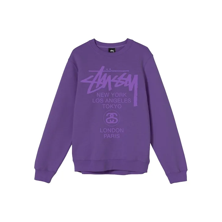 Stussy World Tour Crew 'Black/Purple'-6