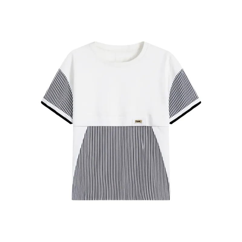 LUYOUYE Drop Shoulder Sleeve T Shirt Women's-0