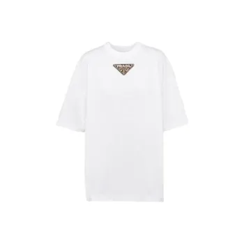 PRADA SS23 Drop Shoulder Sleeve T Shirt Women's White