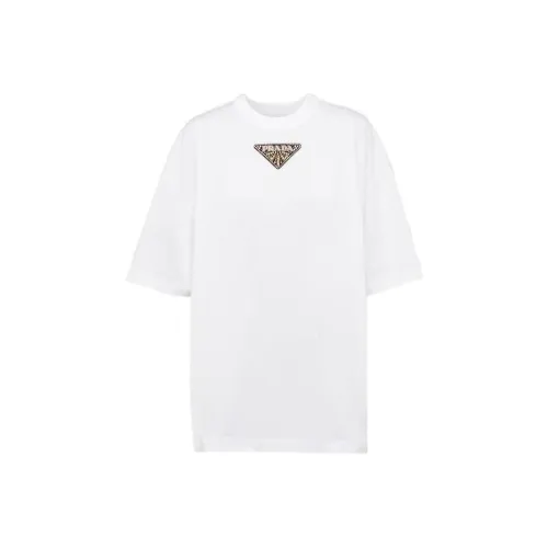 PRADA SS23 Drop Shoulder Sleeve T Shirt Women's White