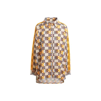 Adidas Originals 80s LONG SLEEVE SHIRT Shirt Women's Gray Brown Tan