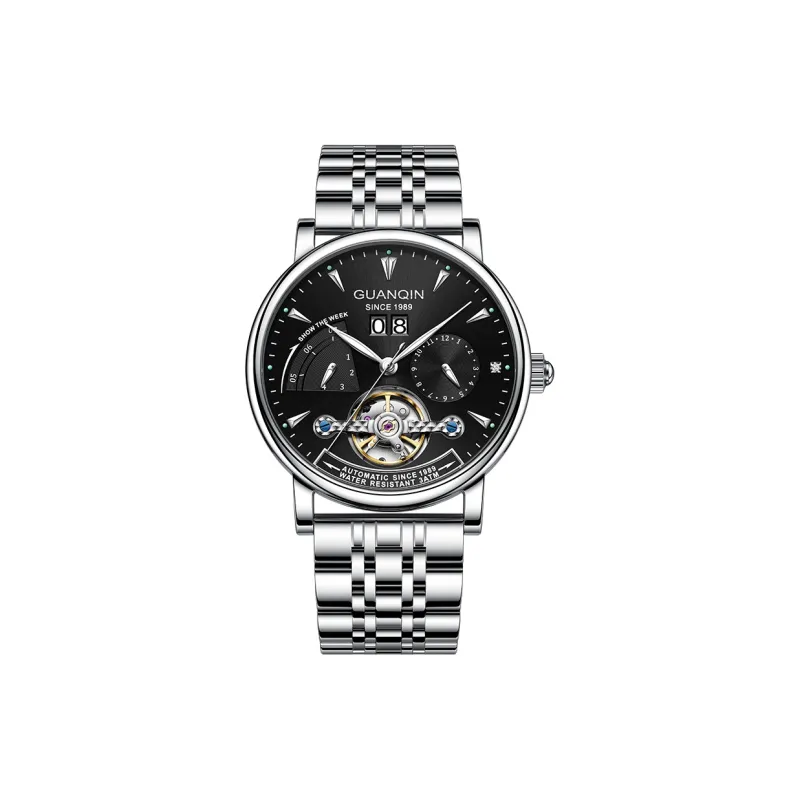 GUANQIN Collection Automatic Mechanical Movement Cow Leather Strap Watch Men's Watches Gray Dial-33