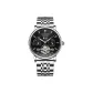 Silver Case Black Dial Steel Band