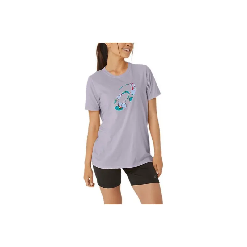 Asics Hibiscus Spiral A T-Shirts Women's Purple-0