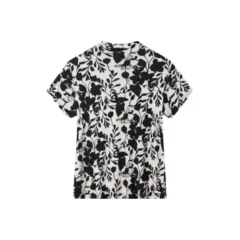 H YXIANG T Shirt Women's Black White