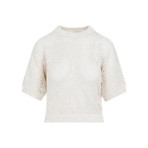 PESERICO Sequinned Open knit Jumper
