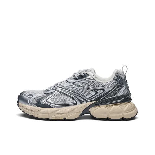 Kappa Back to Back Breathable And Lightweight Low Top Chunky Sneakers Unisex Cool Gray