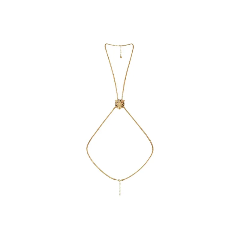Roberto Cavalli Tiger Head Lariat Necklace-1