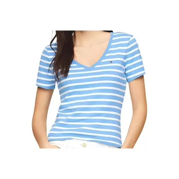Tommy Hilfiger T-Shirt Women's Sky Blue & White Stripes