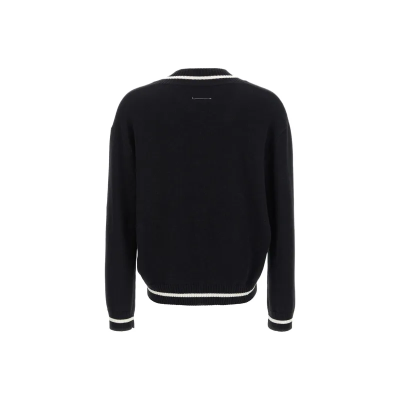 MM6 Maison Margiela Numbers Motif V Neck Jumper-1