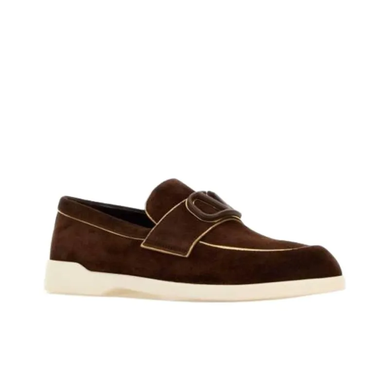 Valentino Rockstud Casual Single Shoes Women's Dark Brown-2