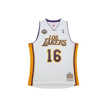 Mitchell & Ness SwingmanPauGasolLosAngelesLakersWhiteLosLaker Basketball Jerseys Unisex White