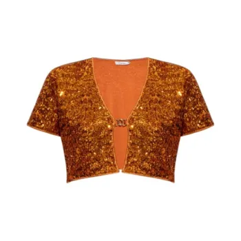 Oséree Sequin Embellished Cropped Cardigan