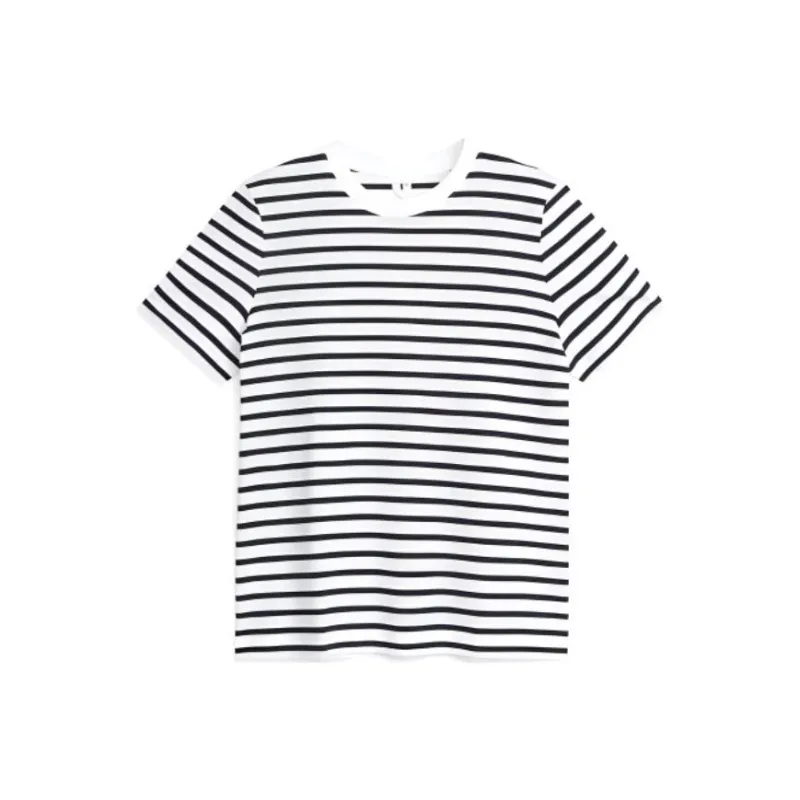 ARKET T-Shirt Women's White/Black Stripes-0