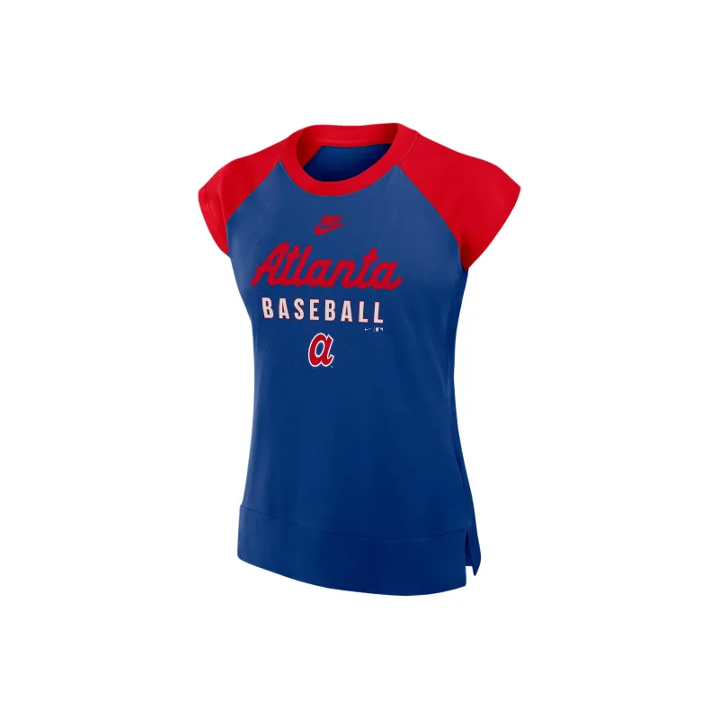 Nike Atlanta Braves Cooperstown Women's's Nike Dri FIT Mlb Mid Sleeve T Shirt-0