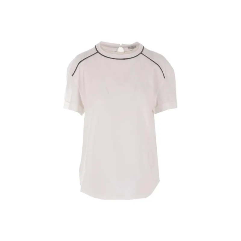 Brunello Cucinelli Monili Embroidered Crewneck T Shirt-0
