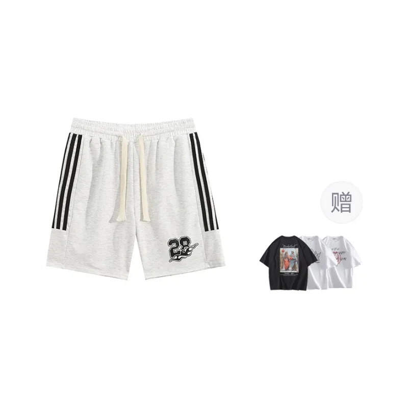 BRUMAIRE Casual Shorts Unisex White Heather Gray Comes With A Random T Shirt-0