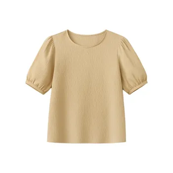 LUYOUYE T Shirt Women's Light Yellow