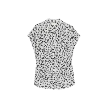 CLUB MONACO Shirt Women's Black And White Print