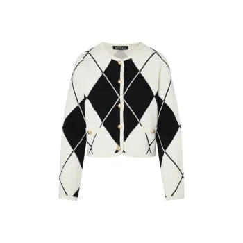 MOCO Sweater Women's Black White Plaid