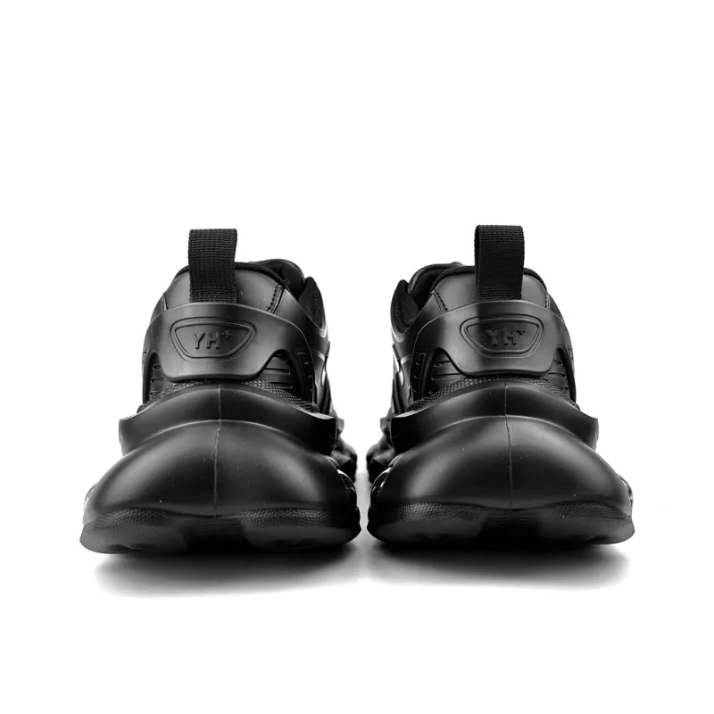 CHAOSHU Low Top Chunky Sneakers Unisex Black-4