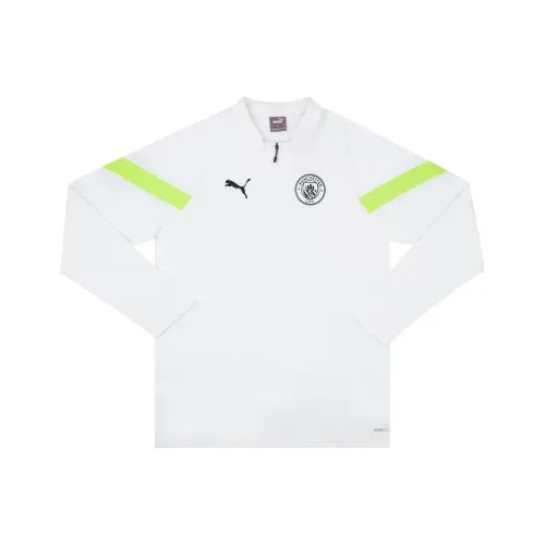 PUMA 2022 23 Manchester City 1/4 Zip Training Fleece Soccer Jerseys Unisex White