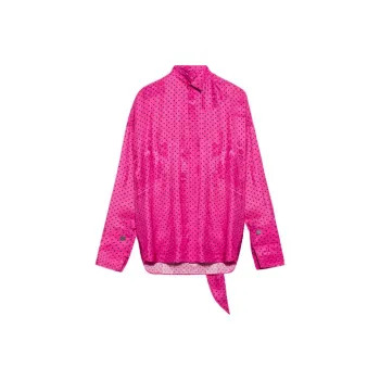Balenciaga Fluid Scarf Tuxedo Shirt 'Pink/Black'