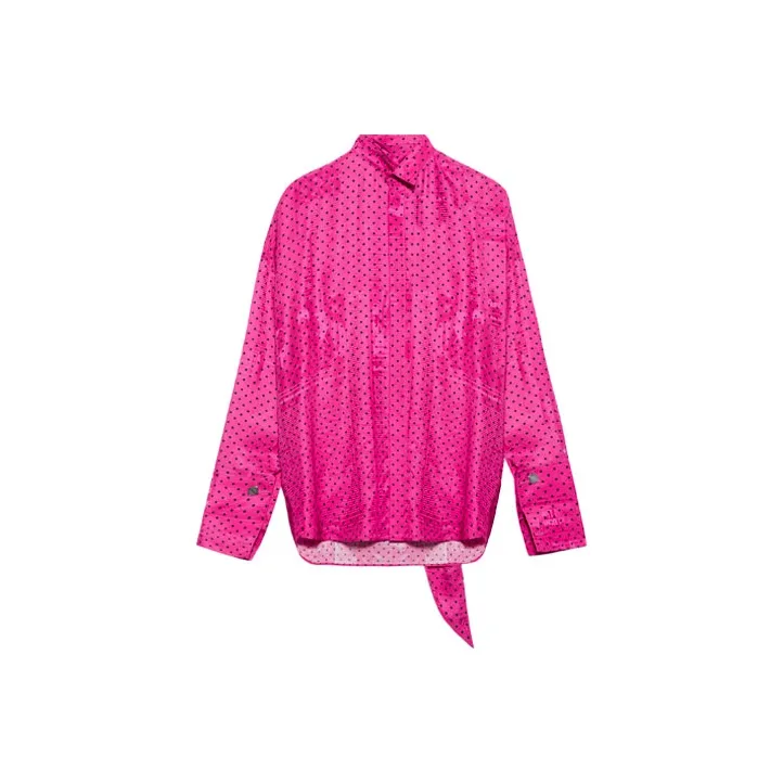 Balenciaga Fluid Scarf Tuxedo Shirt 'Pink/Black'-0