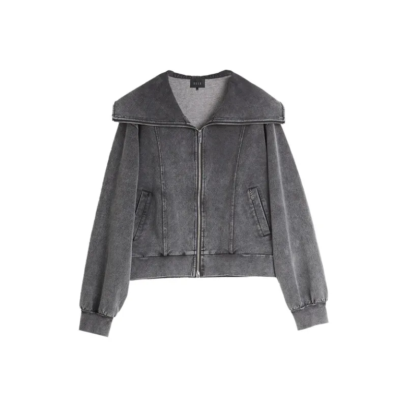ELLE Sweatshirt Women's Medium Gray-0