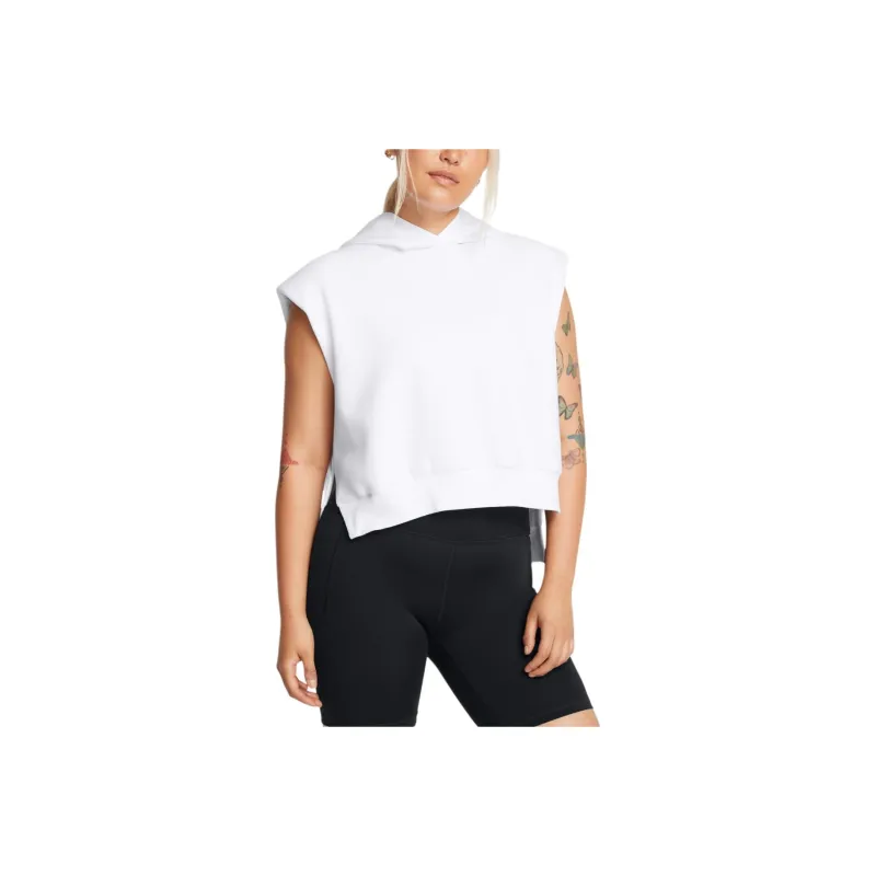 Under Armour Unstoppable Fleece Sleeveless Hoodie Sweatshirt Women's White-0