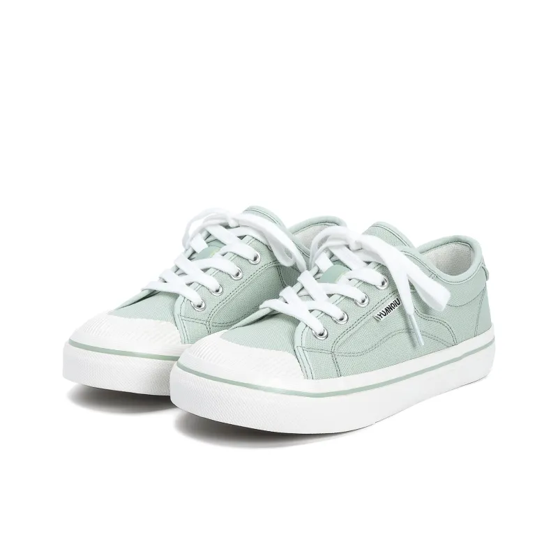 HUANQIU Abrasion Resistant Lightweight Balance Low Top Canvas Shoes Women's Mint Green-3