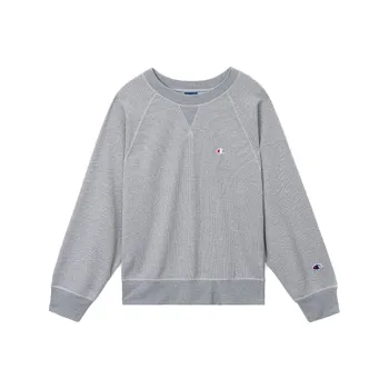 Champion Crew Neck Loose Fit Regular Sweatshirt Japan Version Women's Oxford Gray