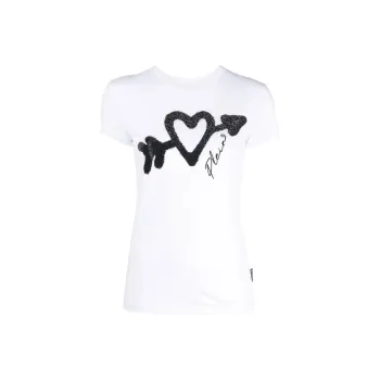 PHILIPP PLEIN Crystal embellished Logo T shirt