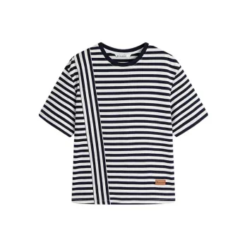 Broadcast T Shirt Women's Mineral Blue Stripes