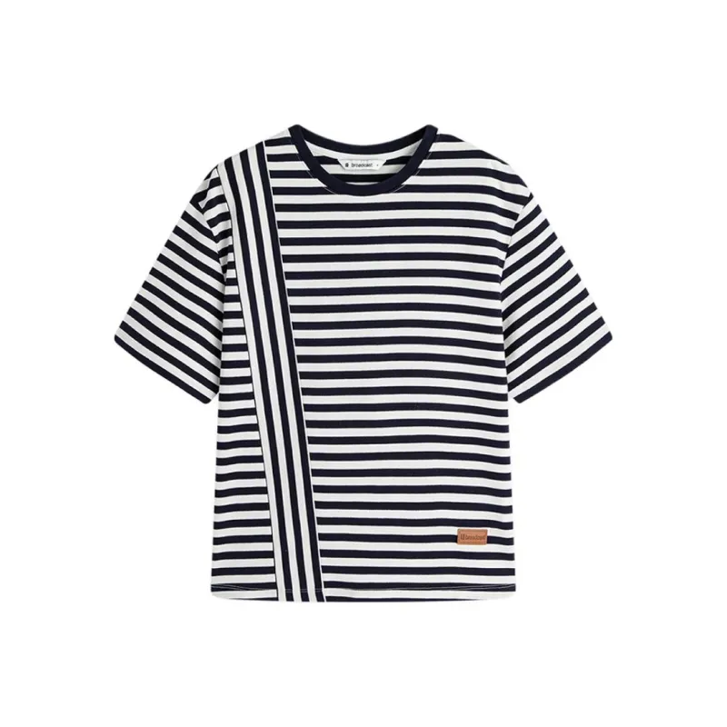 Broadcast T Shirt Women's Mineral Blue Stripes-0