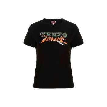 KENZO Tiger Motif Embroidered Crewneck T Shirt
