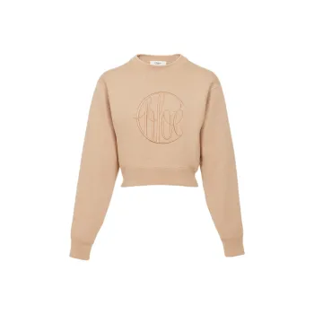 Chloé Logo Embroidered Knit Cropped Jumper