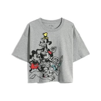 Disney X GAP X Disney Co-brand T-Shirts Women's Light Gray