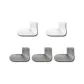 2 White+3 Light Gray[5 Pack]