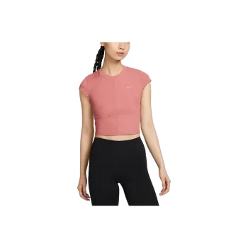 Nike Dri-Fit One Women's Fitted Ribbed Short-Sleeve T-Shirt 'Stone Pink/White'